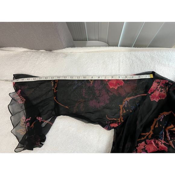 VTG 100% Silk Beaded Tunic Top slip bell sleeves,Whimsical,Y2K grunge size 1X - Picture 7 of 10